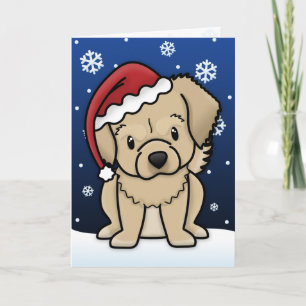 Kawaii Tibetan Spaniel Christmas Card
