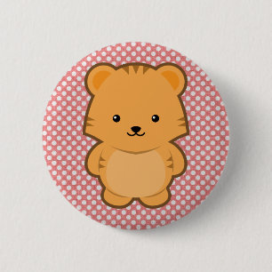 Kawaii Tiger 2 Inch Round Button