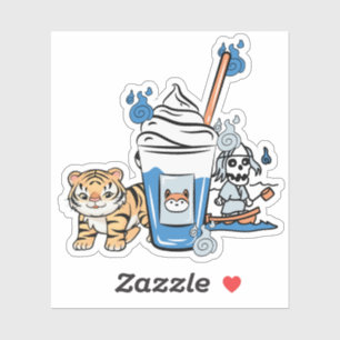 Kawaii Tiger, Blue Milkshake & Boat Spirit