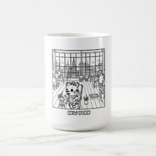 Kawaii Tigers at an Art Studio in New York Coffee Mug
