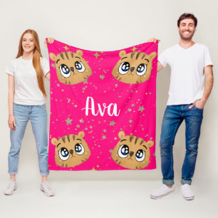 kawaii tigre fleece blanket