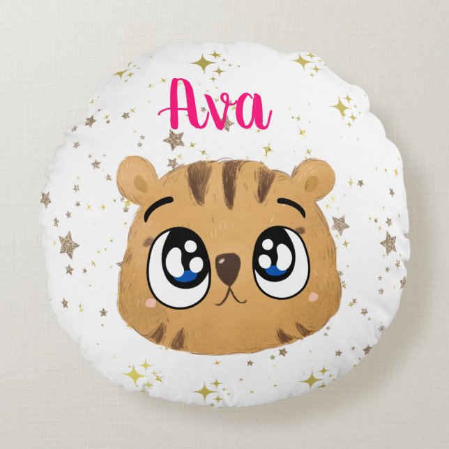 kawaii tigre round pillow (Front)