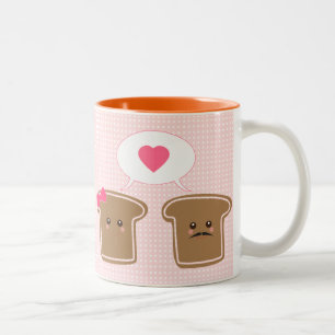 Kawaii Toast Love Two-Tone Coffee Mug