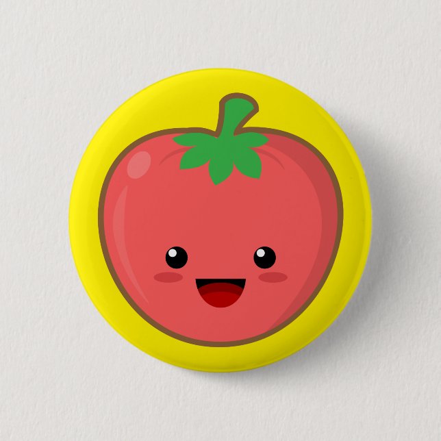 Kawaii Tomato 2 Inch Round Button (Front)