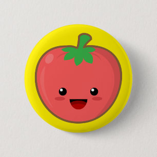 Kawaii Tomato 2 Inch Round Button