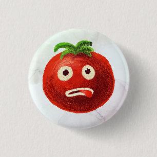 Kawaii Tomato Cute Funny Cartoon Vegetable 1 Inch Round Button
