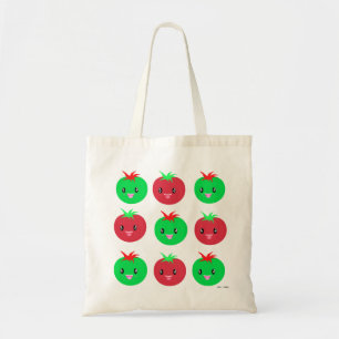 Kawaii Tomato Pattern Tote Bag
