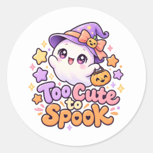 Kawaii Too Cute to Spook Ghost Halloween Sticker