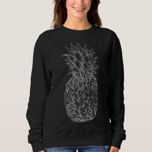 Kawaii Tropical Fruit Pineapple Graphic Distressed Sweatshirt