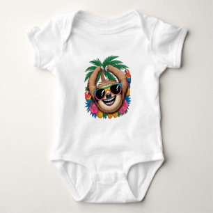 Kawaii Tropical Sloth – Cute Summer Vibes Rainbow  Baby Bodysuit