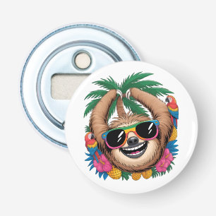 Kawaii Tropical Sloth – Cute Summer Vibes Rainbow Bottle Opener