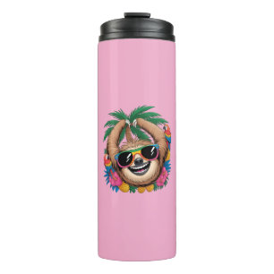 Kawaii Tropical Sloth – Cute Summer Vibes Rainbow  Thermal Tumbler