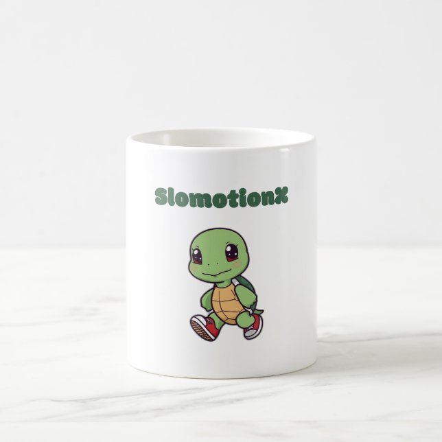 Kawaii Turtle Mug - Cute Slomotionx Cartoon Café (Centre)