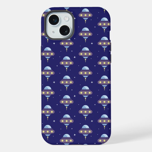 Kawaii UFO pattern iPhone Case (Back)