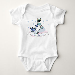 Kawaii Unicorn Colourful Cute Stars Clouds Name Baby Bodysuit