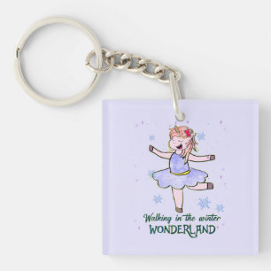 Kawaii Unicorn Marcher en hiver