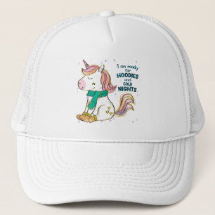 Kawaii Unicorn Winter and Hoodies Trucker Hat