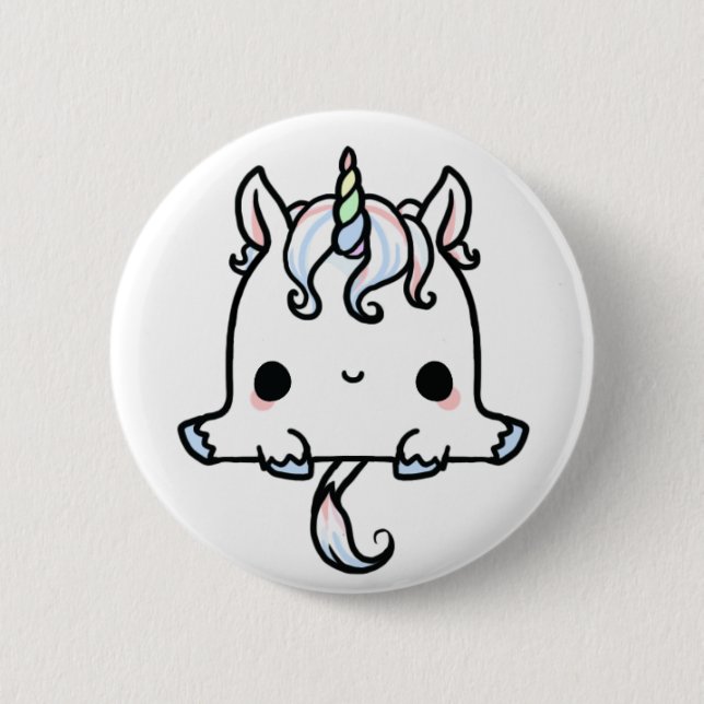 Kawaii Unicorn (You change the Background!) 2 Inch Round Button (Front)
