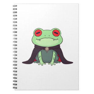 Kawaii Vampire Frog Halloween Cape Notebook