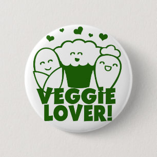 Kawaii Veggie Lover Badge 2 Inch Round Button