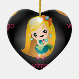 kawaii virgo ceramic ornament