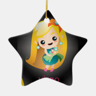 kawaii virgo ceramic ornament