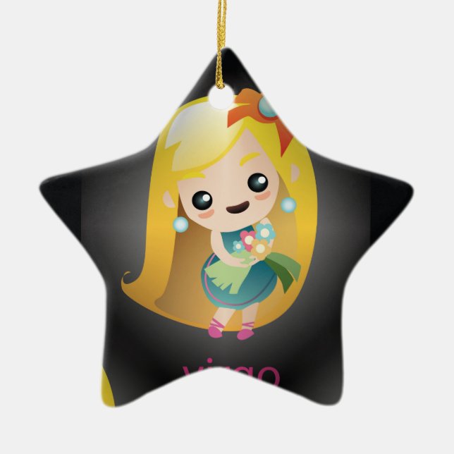 kawaii virgo ceramic ornament (Front)