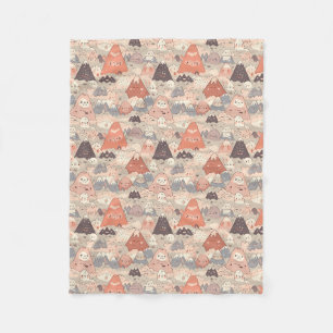 Kawaii Volcanoes Fleece Blanket