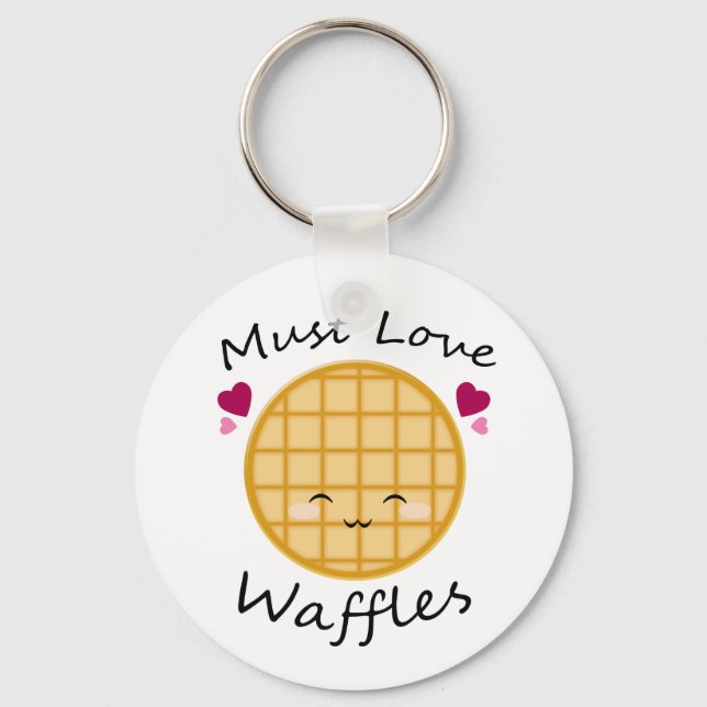 Kawaii Waffle Keychain (Front)