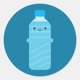 Kawaii Water Bottle Classic Round Sticker