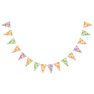Kawaii Watercolor Fruit Slice Bunting Flags
