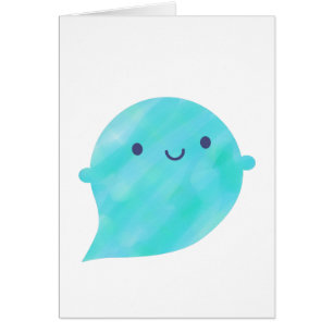 Kawaii Watercolour Ghost (Ocean)