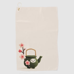 Kawaii Watering Can Sakura Blossoms Golf Towel
