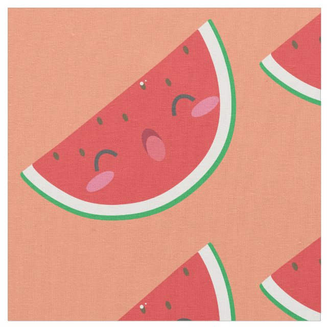 Kawaii Watermelon Fabric (Close Up)