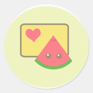 kawaii watermelon sticker!! classic round sticker