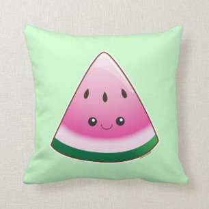 Kawaii Watermelon Throw Pillow