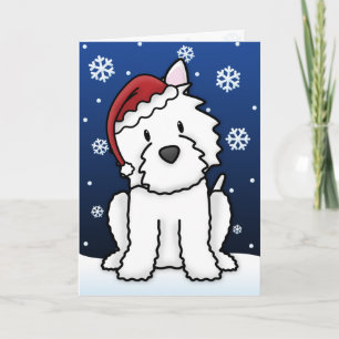 Kawaii Westie Christmas Card