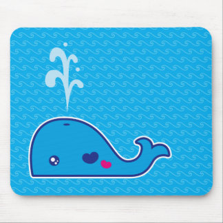 Kawaii whale mouse pad