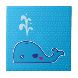 Kawaii whale tile