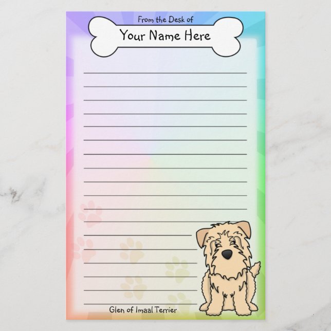 Kawaii Wheaten Glen of Imaal Terrier Stationery (Front)