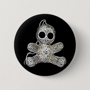 Kawaii White Voodoo Doll Funny Magic Toy 2 Inch Round Button