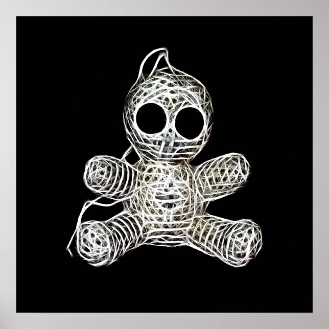 Kawaii White Voodoo Doll Funny Magic Toy Poster (Front)