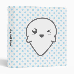 Kawaii Winking Ghost Binder