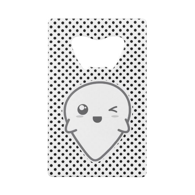 Kawaii Winking Ghost Bottle Opener Credit Card Bottle Opener (Back)