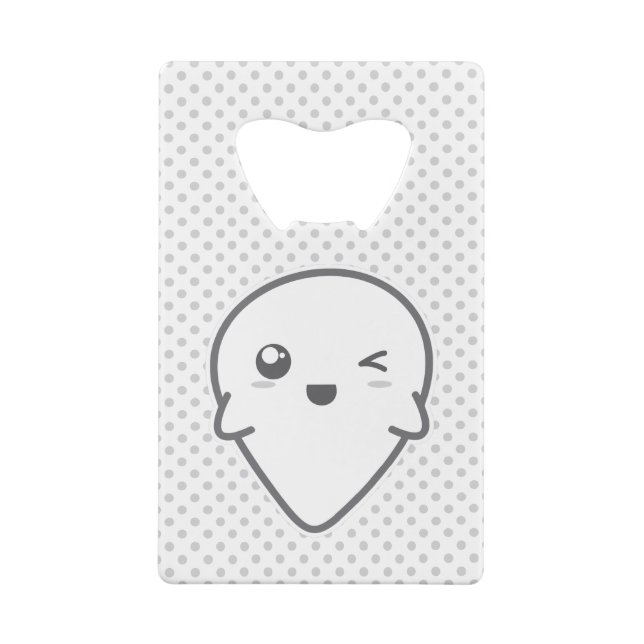 Kawaii Winking Ghost Bottle Opener Credit Card Bottle Opener (Back)