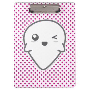 Kawaii Winking Ghost Clip Board