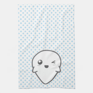 Kawaii Winking Ghost Kitchen Towel