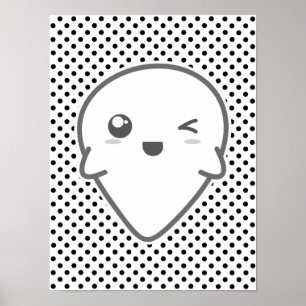 Kawaii Winking Ghost Poster Imprimer