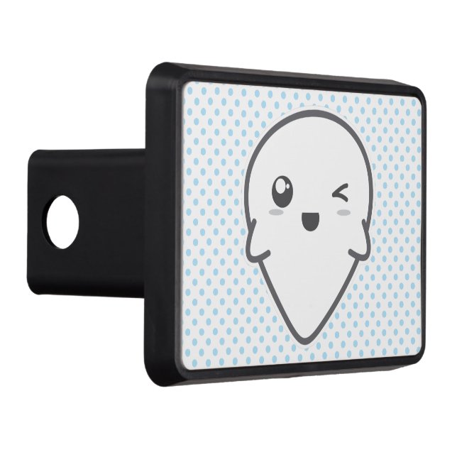 Kawaii Winking Ghost Trailer Hitch Cover (Right)