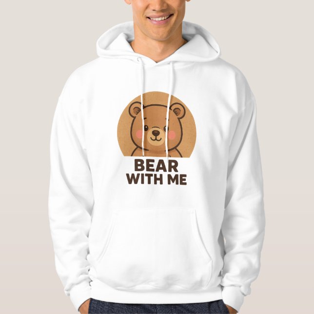 Kawaii winter bear with scarf hoodie (Front)